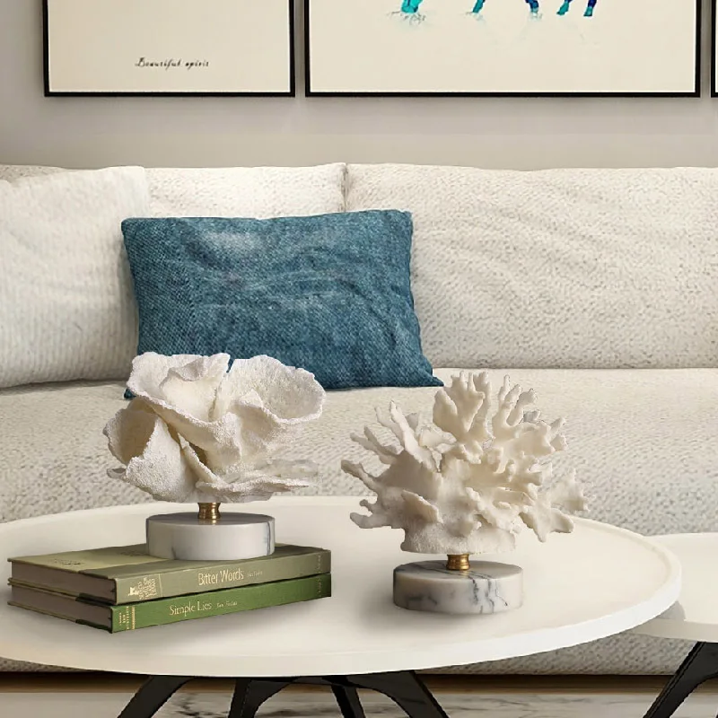 Nordic Style Simulated Coral Resin Ornament, Minimalist Home Decor for Living Room TV Cabinet Coffee