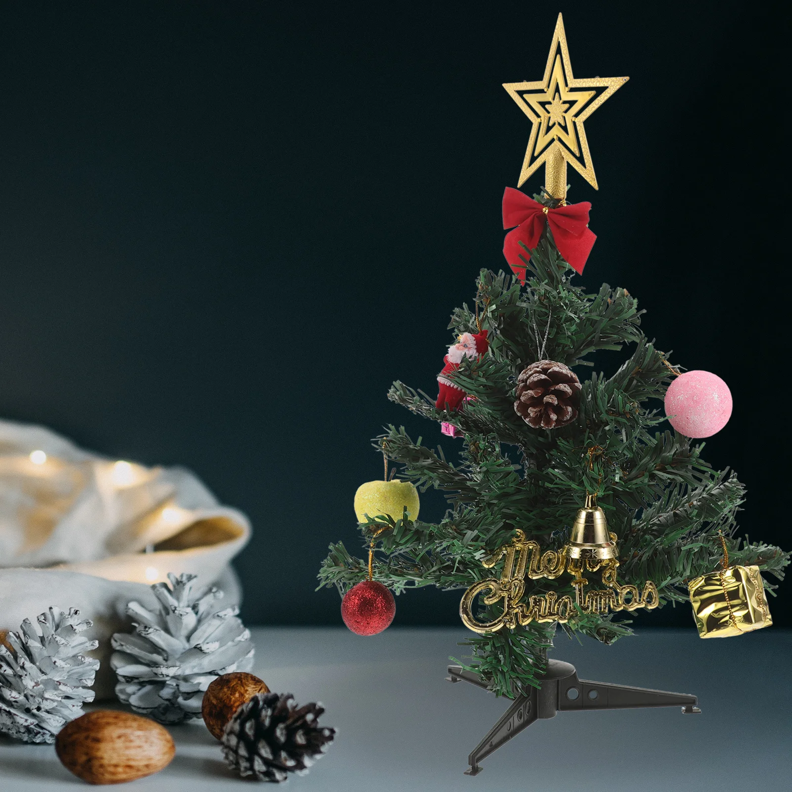 

2Sets Mini Artificial Christmas Trees Pine Xmas Tree Desktop Holiday Decoration DIY Craft Small Trees Artificial Xmas Pine Tree