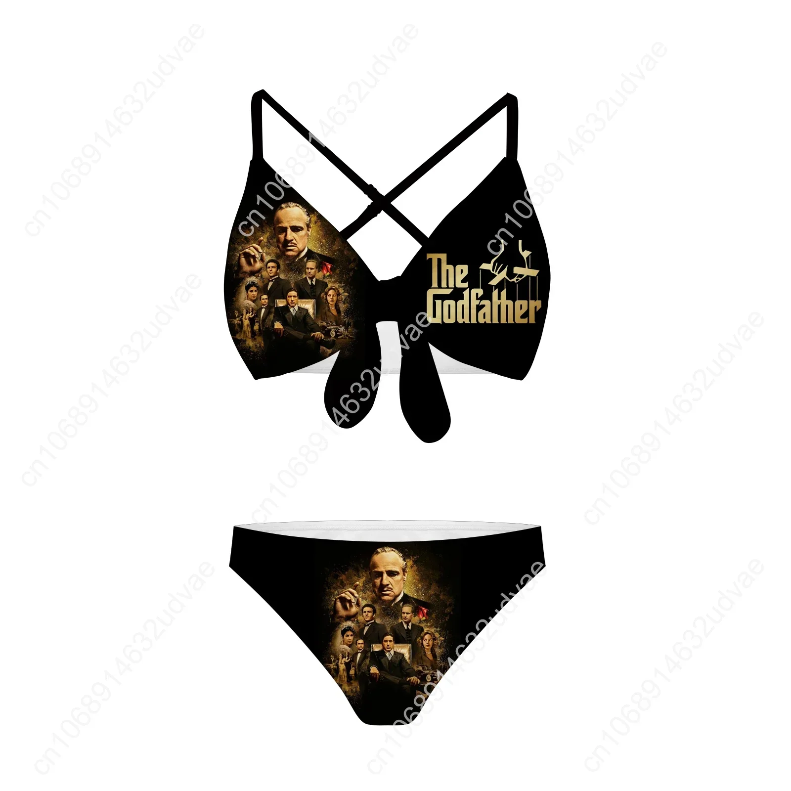 The Godfather Bathing Suits Cross Strap Suspenders Swimsuits Womens Personalized Bikini Pool Party Swimwear Customized Beachwear