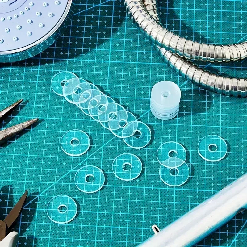 50 peças de juntas planas transparentes de PVC, amortecedores, juntas planas de borracha circulares de vedação à prova d'água e à prova de vazamentos