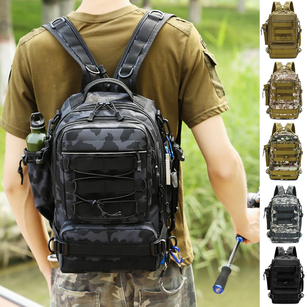

Multi Purpose Lure Fishing Backpack,Durable Rainproof Oxford Cloth,Camping,Hiking,Mountaineering,Cycling Tactical Crossbody Bag