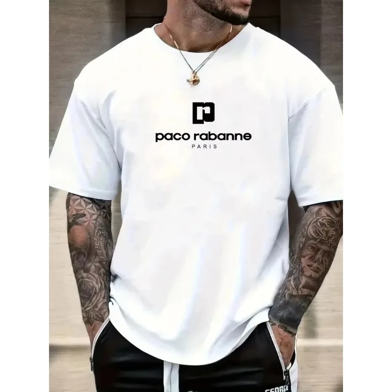 2026  Summer Men's Letter Fashion Printed T-shirtCasual Round Neck Short Sleeve  cotton