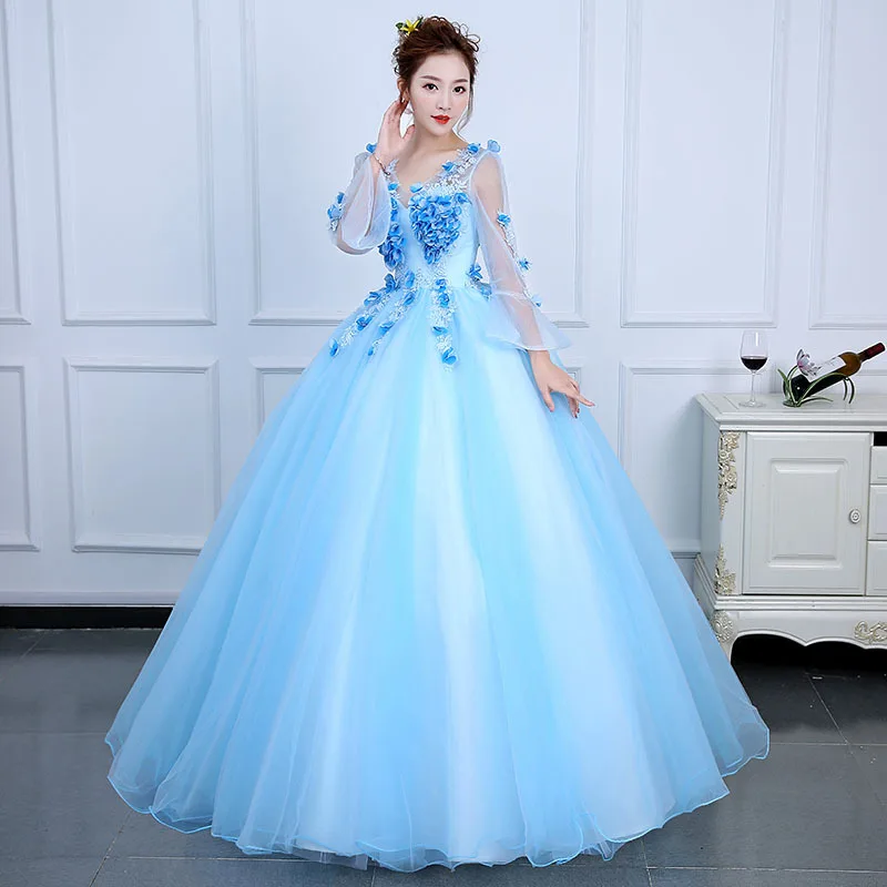 

Fashion Sky Blue Women Quinceanera Dresses Appliques Tulle Prom Birthday Party Gowns Formal Occasion Vestido De Noche