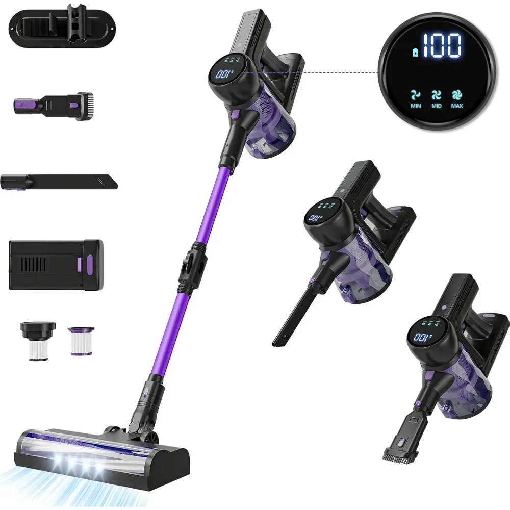 

HAOYUNMA Lightweight Cordless Vacuum Cleaner: Portable Stick Vacuum with Rechargeable Battery 6-in-1 Powerful Vacuum Cleaner