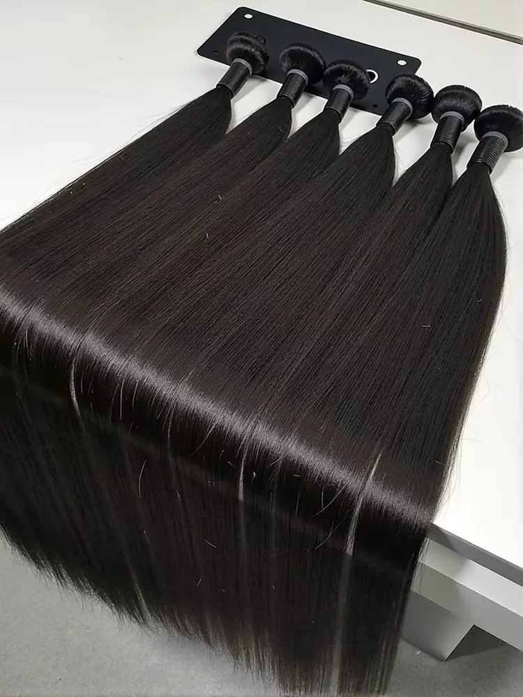 

30 38 40 Inch Bone Straight Human Hair Bundles Remy Raw 100% Human Hair Extensions Weaving 3 4 Bundle Deals Real Hair For Women