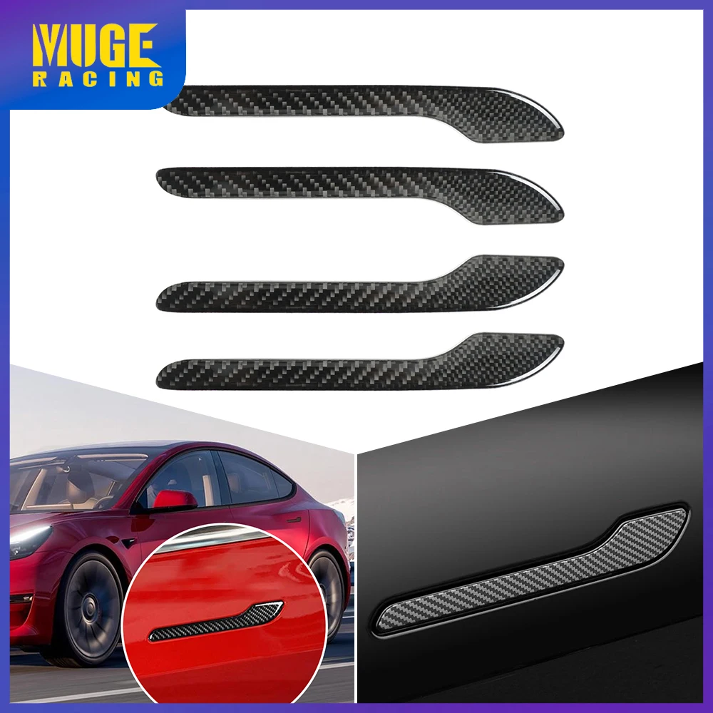 

Free Shipping Door Handle Cover Protector Sticker Carbon Fiber Exterior Decoration Accessories For 2016-23 Model 3 Y X S LKT105