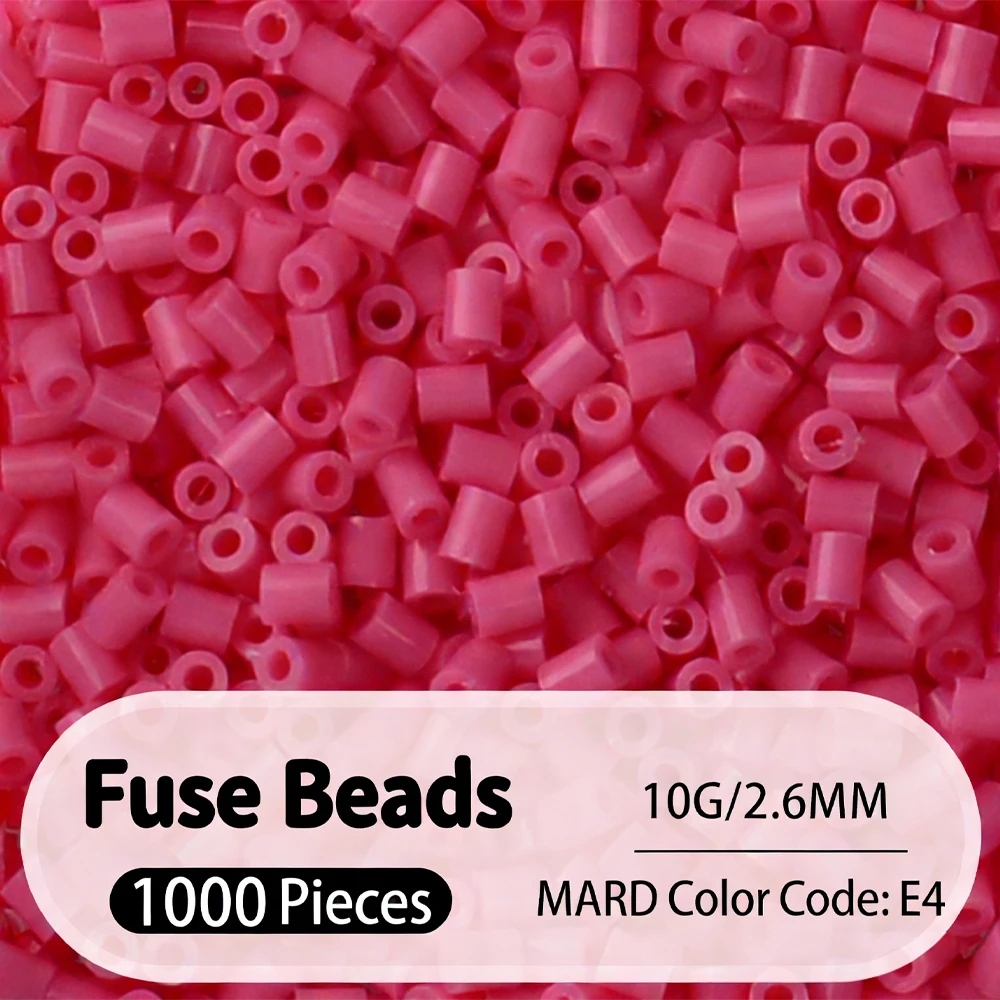 2.6mm Bulk Pink Color Series Perler Beads Refill Pack - 1000/5000pcs Fusible DIY Art Craft Fuse Beads for Mosaic Puzzle Kits