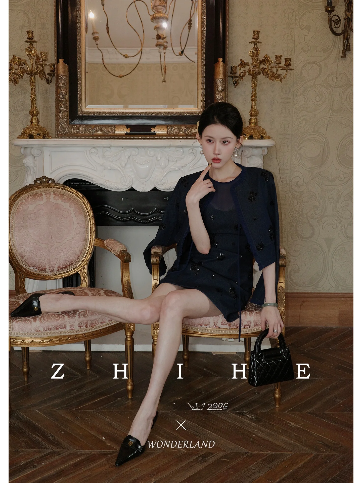 

Mystic Muse Vintage 00% Cotton Beaded Embroidered Denim Jaet And Chiffon Skirt Set Women's Faion Spring Summer Outfit