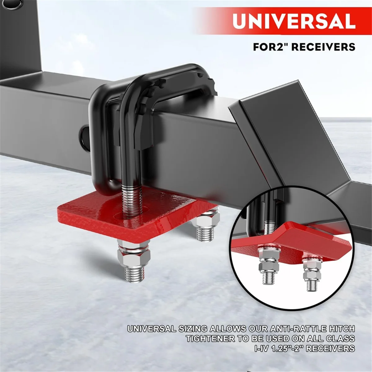 

Hitch Tightener Anti Rattle Clamp,Hitch Stabilizer for 1.25inch and 2inch Trailer Hitches, Rubber Isolator and Anti Rust