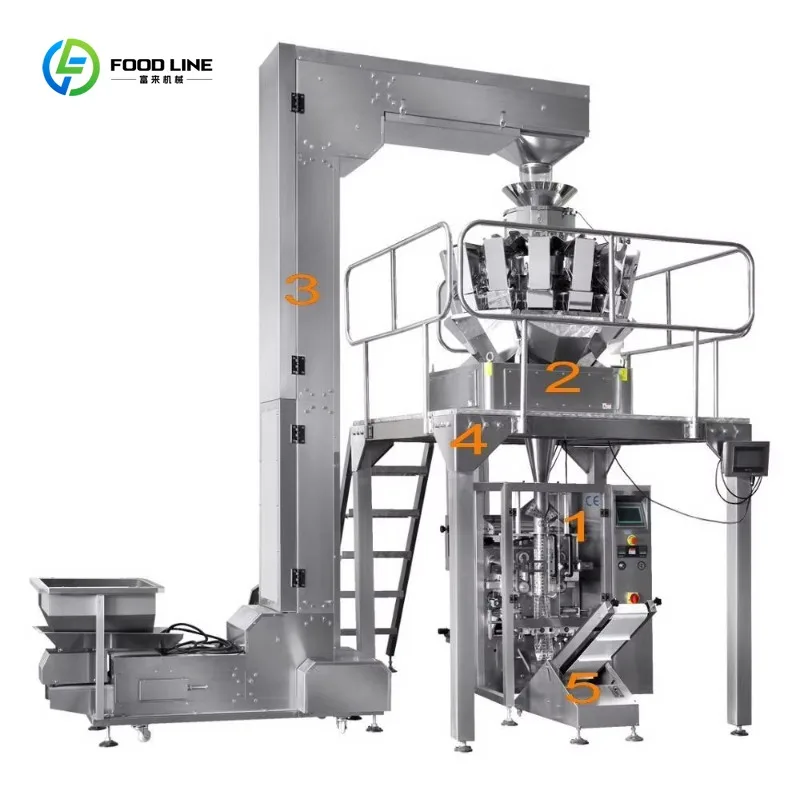 Automatic Multihead Weigher Packing Machine for Soft Fudge Candy Portion Weighing Bagging System Custom