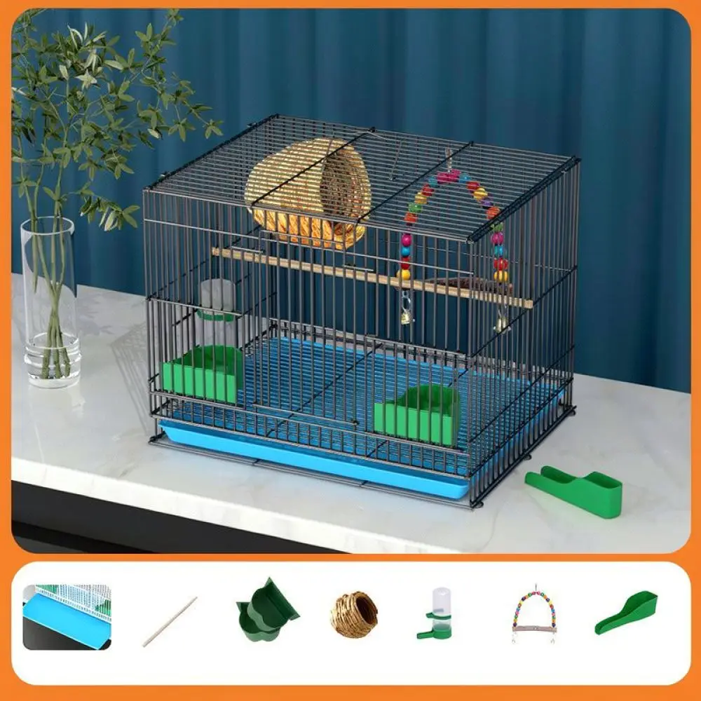 Portable Bird Cage Large Modular Wire Enclosure For Small Medium Parrots Budgie Finch Breeding Pet Habitat