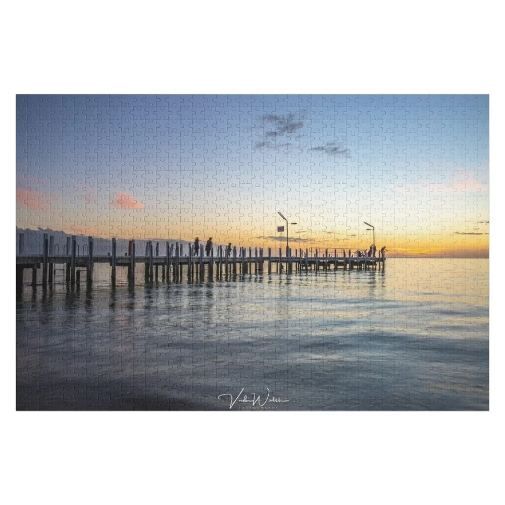 

Sunset at Safety Beach, Mornington Peninsula Jigsaw Puzzle Wooden Compositions For Children Customized Photo Wood Name Puzzle