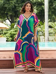 Beach Kaftan Dresses Women Cover Ups for Swimwear Printed Summer Holiday Bathing Suits Dropshipping Factory Supply