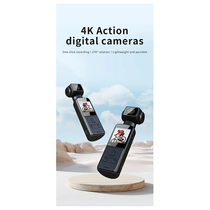 A25P 4K Pocket Digital Camera 1.33Inch Screen 270 Degrees Rotate Wifi Transmission Record Portable Sport Motion Camera