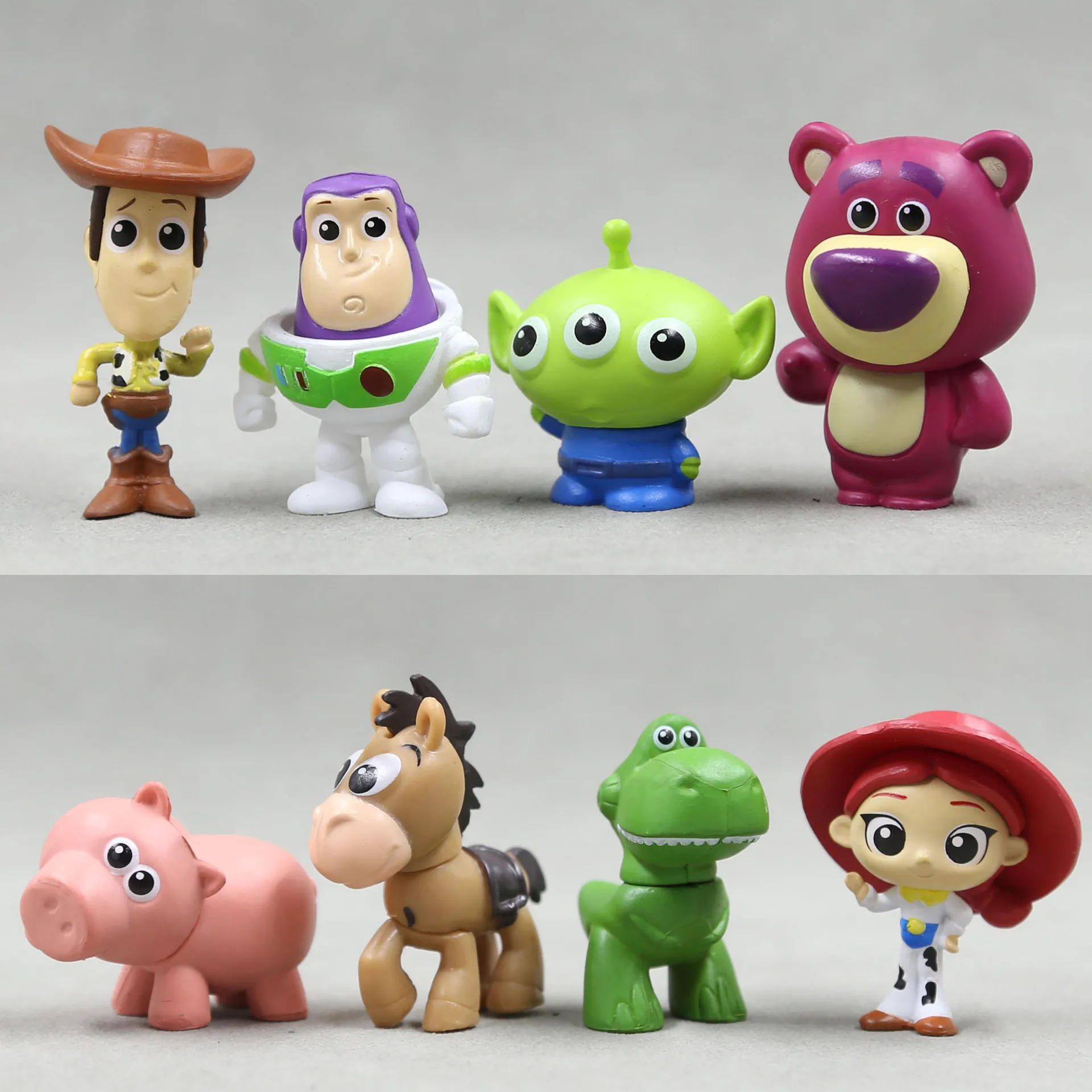 4Pcs/Lot Kawaii Toy Story Bear Astronauts Doll DIY Decoracion Disney Buzz Lightyear Woody Gift Collectible Lotso Alien Model Toy