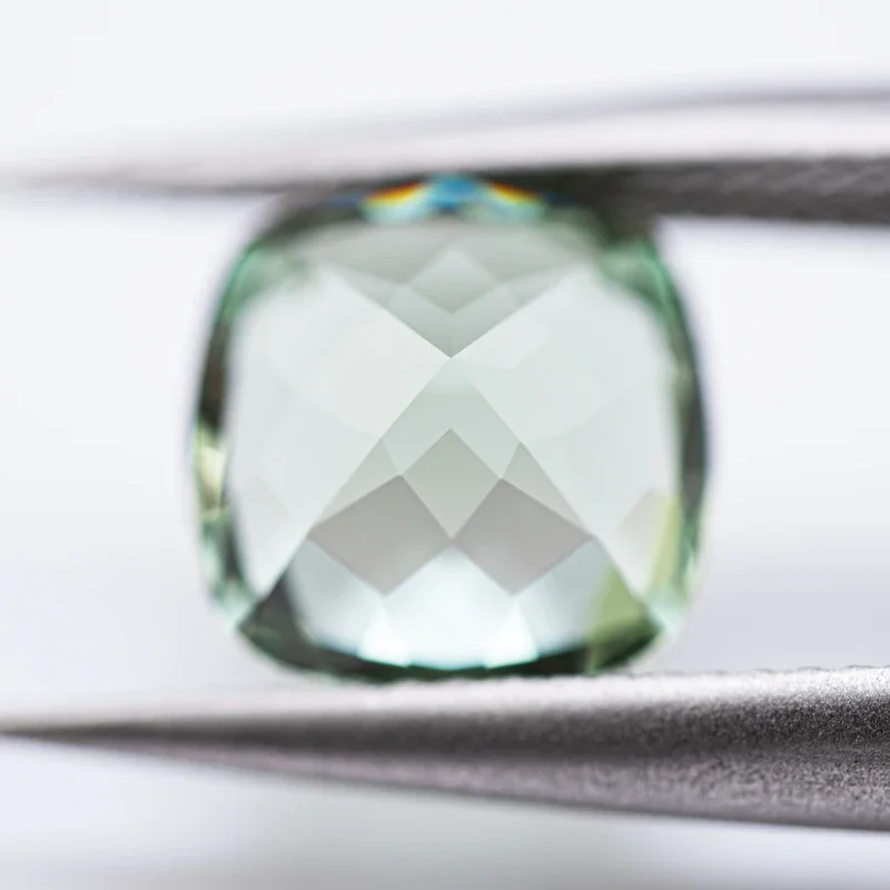 Lab Grown Sapphire Green Color Square Cushion Shape Gemstone For Charms Diy Jewelry Making Materials Selectable AGL Certificate