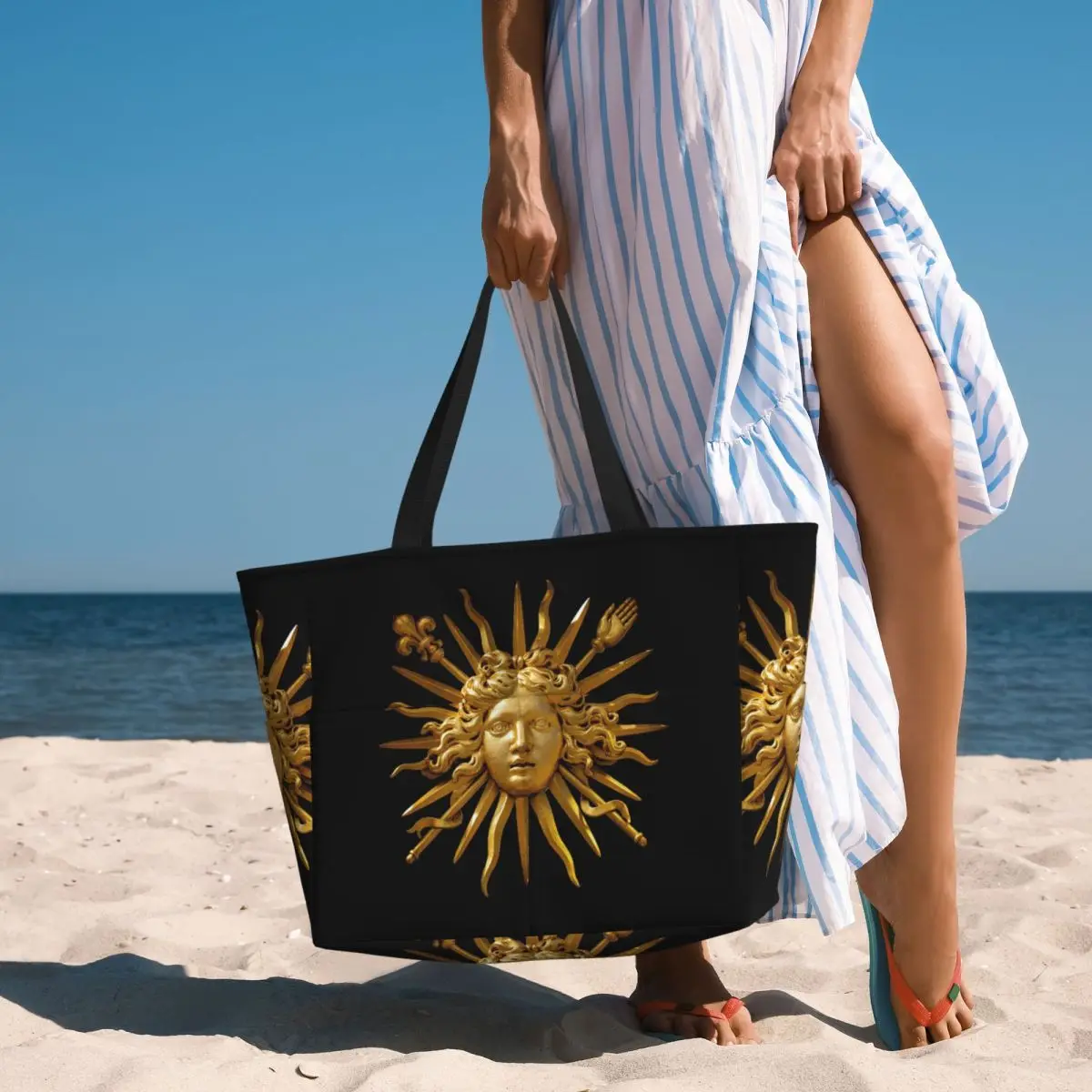 

Symbol Of Louis XIV The Sun King Beach Tote Bag Sport Gym Yoga Duffle Large Tote Bag Women Travel Bag Fitness bag