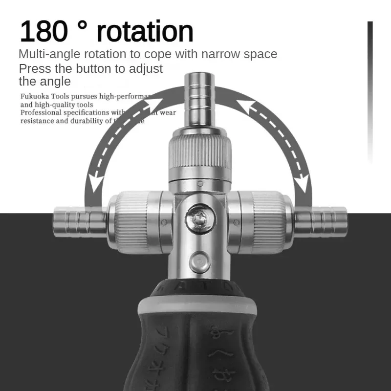 Small New Multi-bit Screwdriver, Impact Rated 8-in-1 Adjustable Ratcheting Screwdriver Magnetic Nut Driver Tool, Slotted, Hex, C