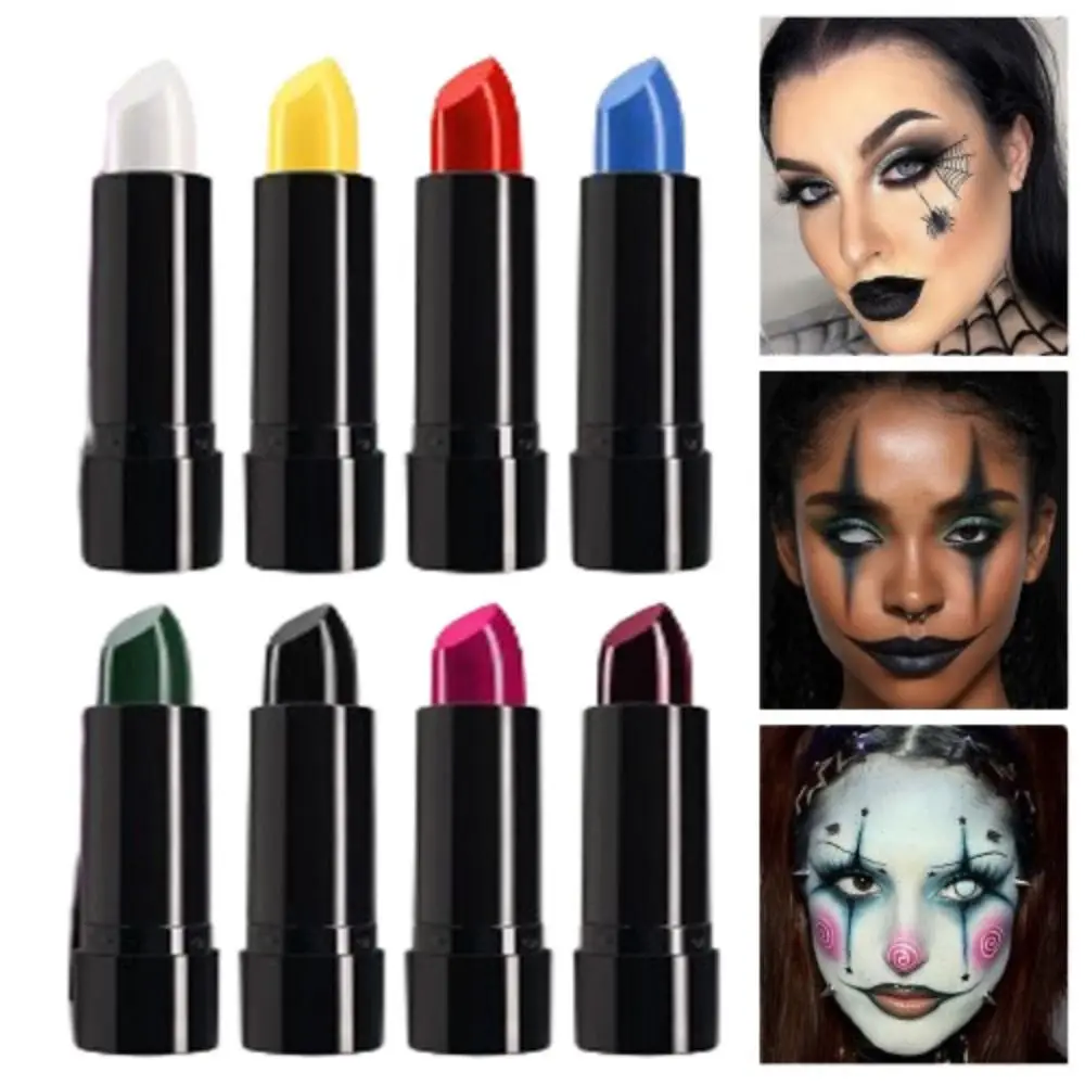 4Pcs/Set Halloween Colorful Matte Lipstick Set Soft Mist Long-Lasting Paste Face & Body Paint Sticks Easy To Clean Long Lasting