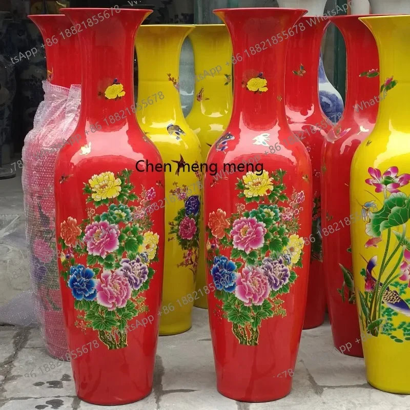 H178Ceramic vase ornament, floor-to-ceiling ceramic vase, festive handicraft opening ornament