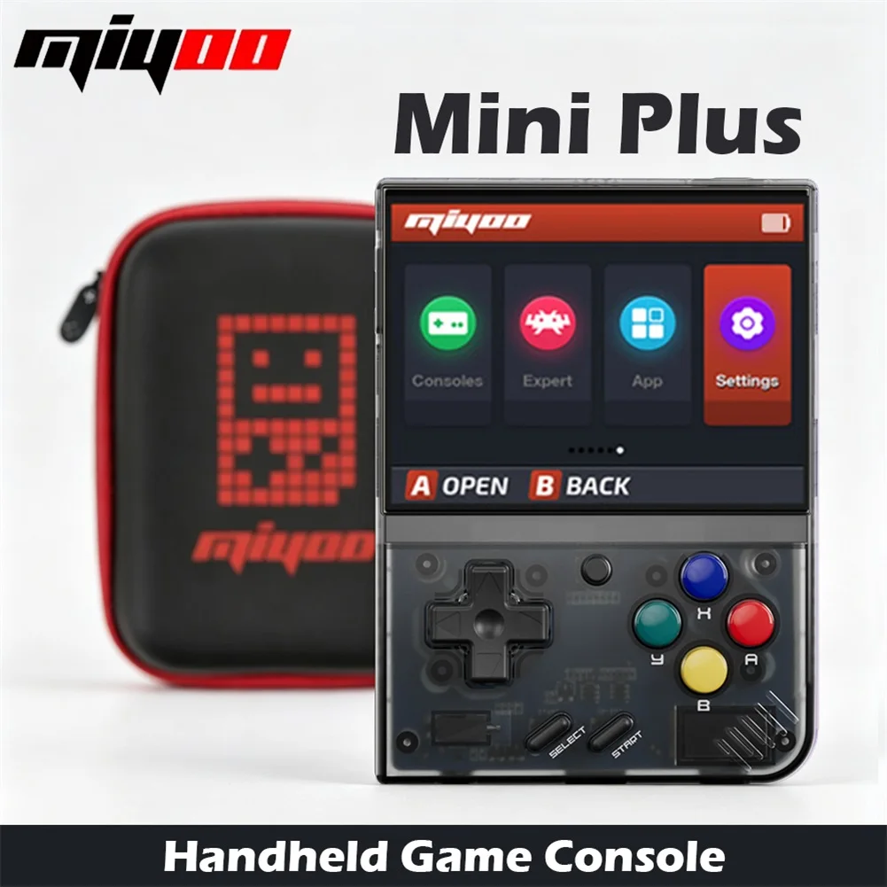 MIYOO Mini Plus ريترو وحدة تحكم بجهاز لعب محمول 3.5 ''IPS شاشة صغيرة + الكلاسيكية المحمولة جيب ألعاب الفيديو وحدات التحكم لاعب هواية هدية