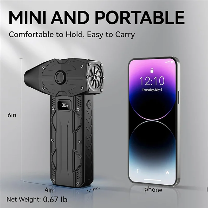 【VENDITA CALDA!】 Potente ventola portatile 350000 giri/min Spolverino ad aria compressa per PC Per asciugatrice per auto/Per condotto domestico-industriale