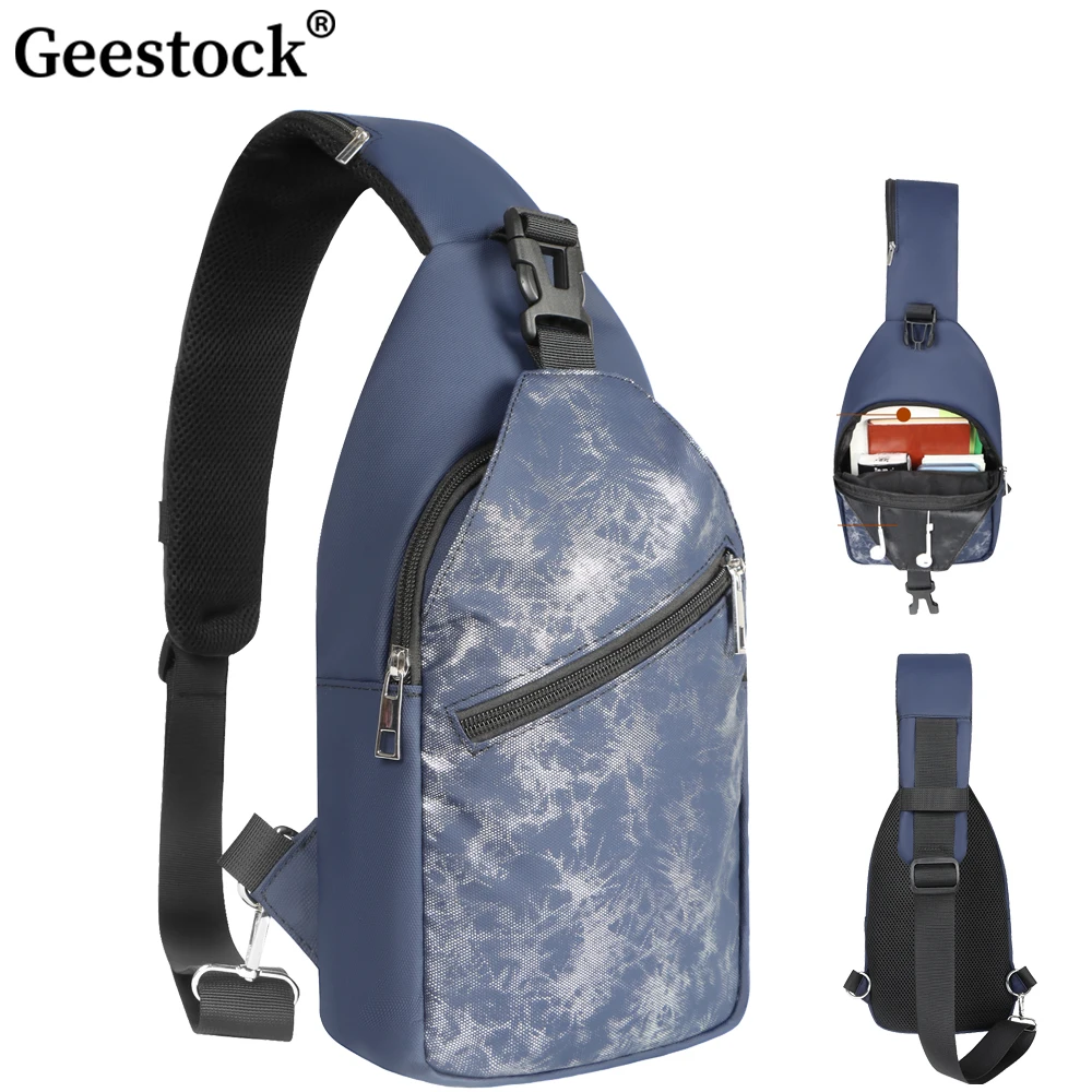 Geestock Chest Bag Men\'s Shoulder Crossbody Bag Outdoor Sports Leisure Fashion Small Sling Bag Backpack For Commuting