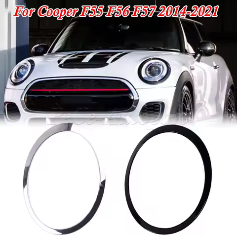 For Mini For Cooper F55 F56 F57 2014-2021 Gloss Black/Silver Plated Headlight Ring Bezel Trim Surround Cover 51137300631