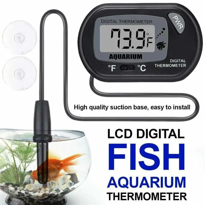 Fish Tank Thermometer Reptile Turtle Suction Cup Diving Pet Case ST-3 Waterproof Electronic Thermometer