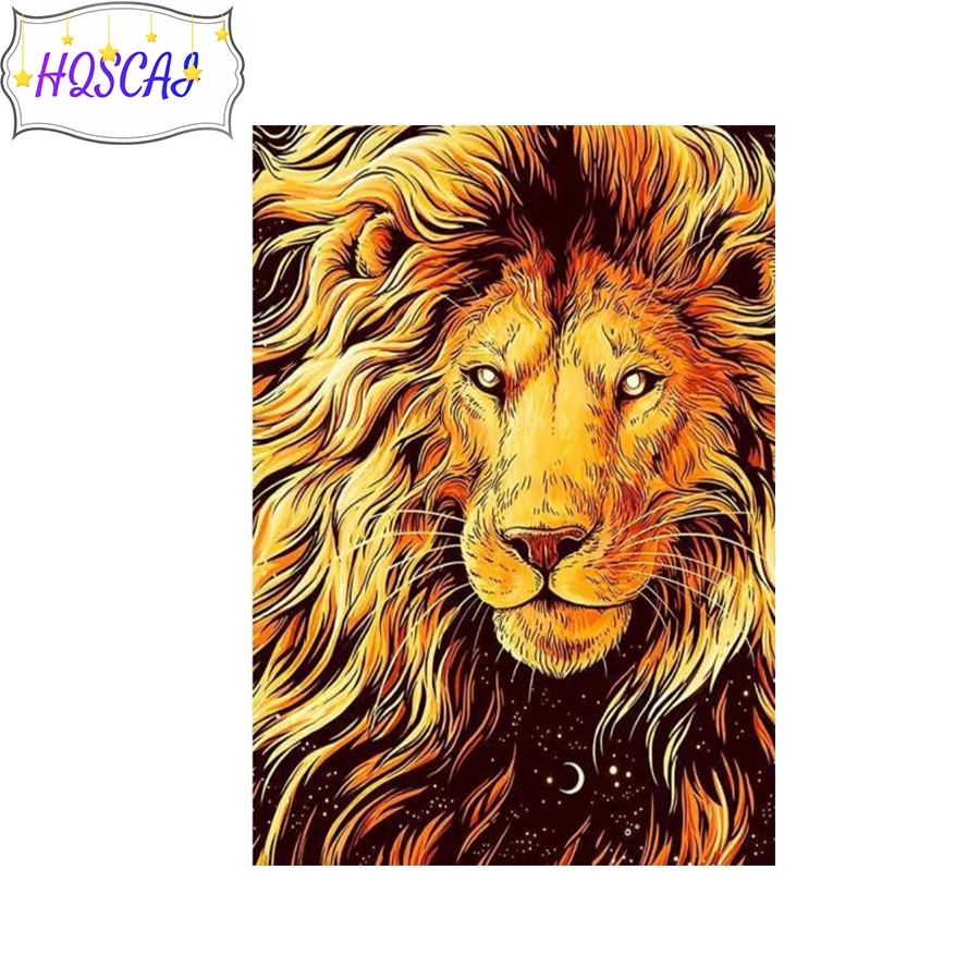 

Full circle diamond painting Golden lion Diamond embroidery handmade diamond embroidery mosaic art kit home decoration pictures