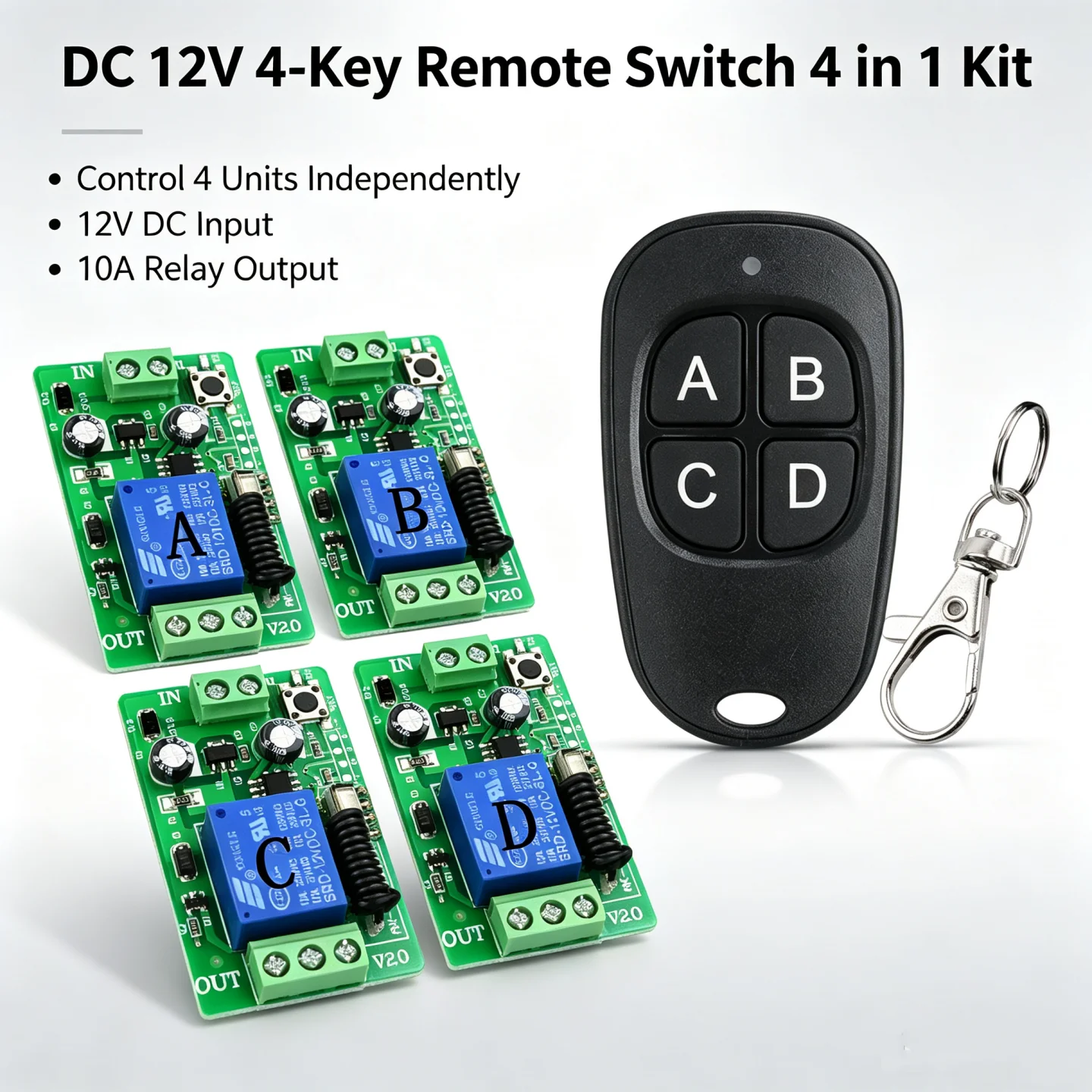 433MHz DC12V Remote Control Multi-Channel Receiver for LED Lights Small Water Pumps And Power Equipment Radio Frequency Control