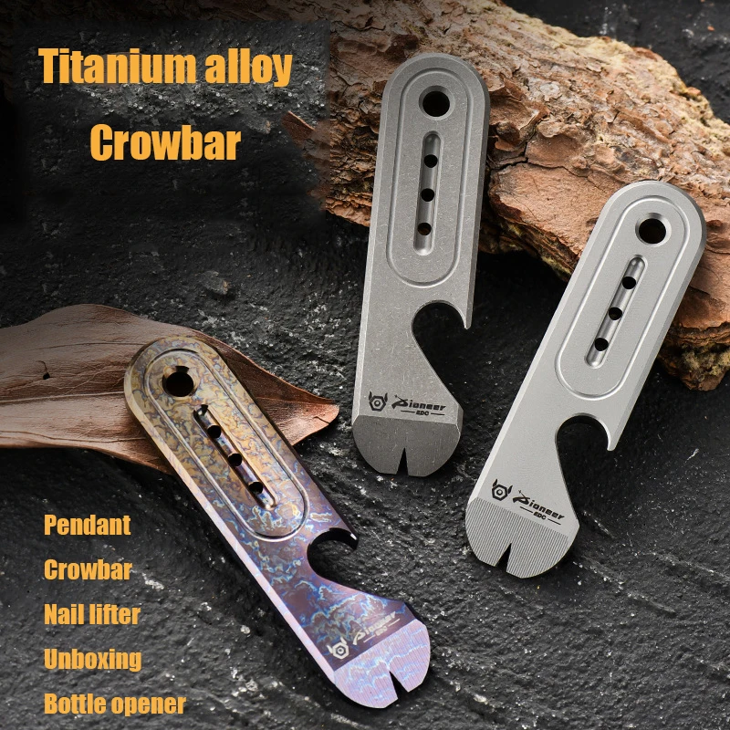 NEW MINI CNC Titanium Alloy Crowbar Bottle Opener Graduated scale Hexagon Wrench EDC Outdoor Tools Multifunction Camping Gear