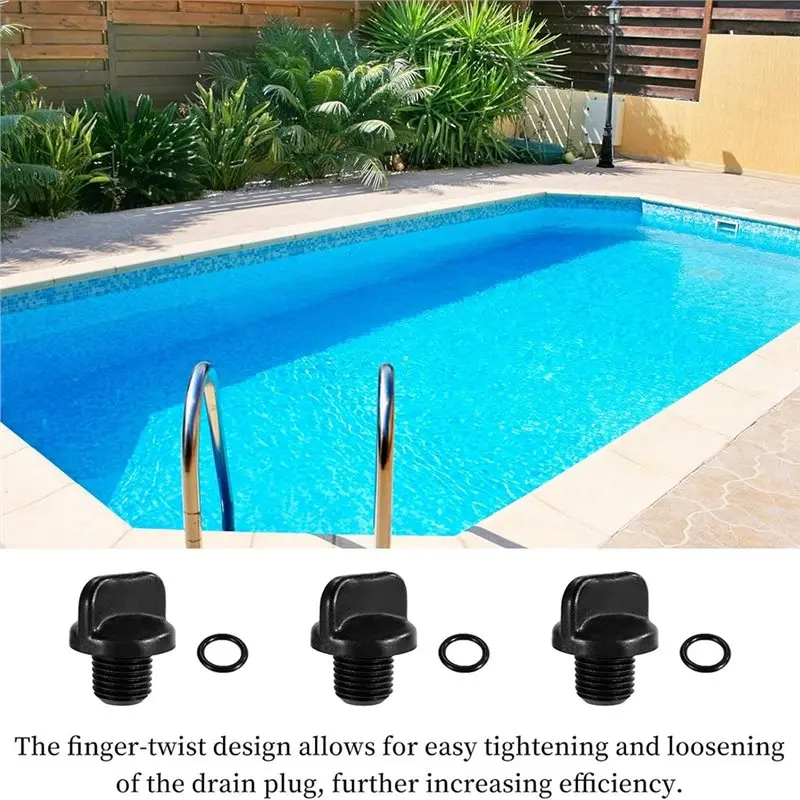 ABBO-R0446000 Drain Plug & 6 O-Ring Replacement For Zodiac Jandy & Polaris Filter Pumps, Pool Spa Heater Drain Parts