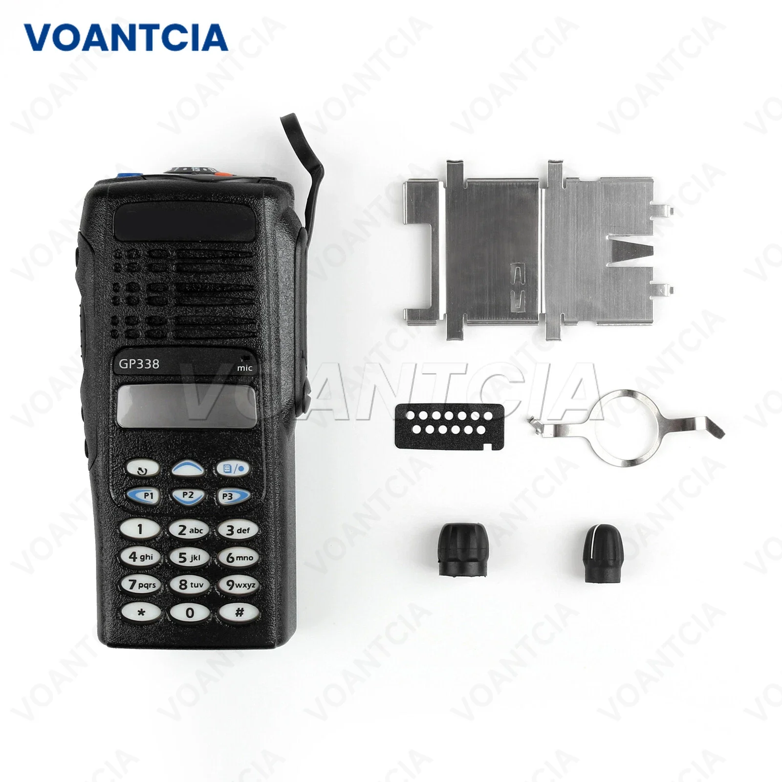 Full-keypad Housing Cover Case with Knob Keypad Dust Cover for Motorola GP338 GP380 HT1250 PRO7150 PTX760 Replacement Repair Kit