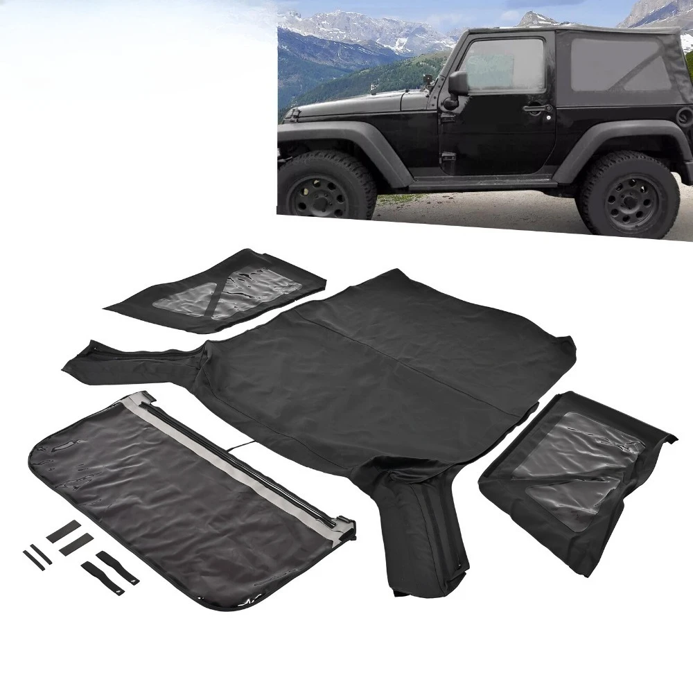 

Для Jeep Wrangler JK 2-дверных моделей 2010-2018 годов: тонированные окна и мягкий верх (заменяемые)