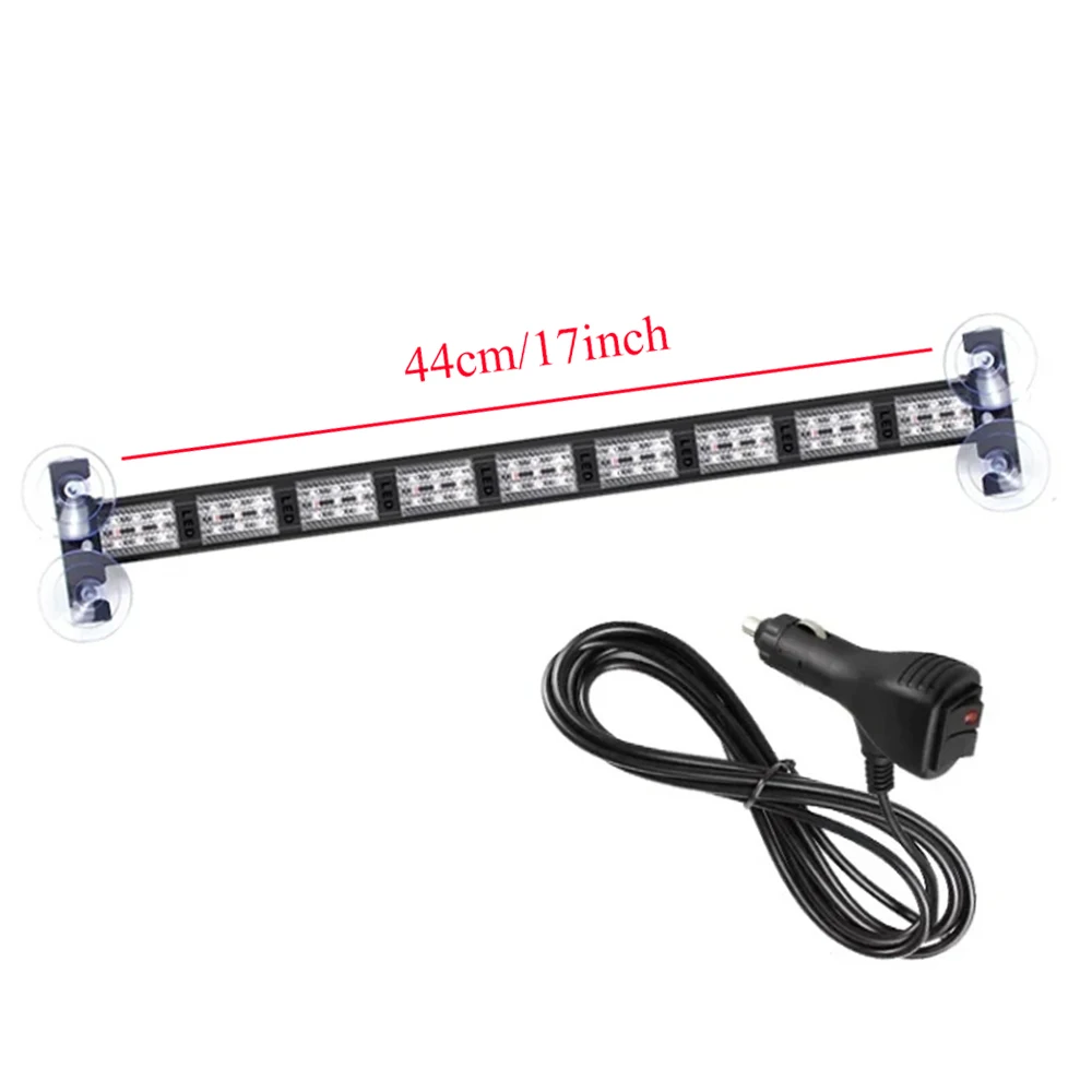 2in1 LED Warning Strobe Lights 54 LED Windshield Safety Warning Light 3 Colors Changing Police Strobe Emergency Signal Lamp