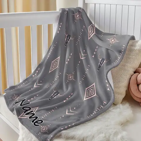 1 पीस कस्टम नाम टेक्स्ट ट्राइबल पैटर्न फलालैन कंबल सोफा बेड लिविंग रूम बेडरूम ऑफिस स्टडी सजावट के लिए उपयुक्त 8 best sales सर्दियों का कंबल - №6