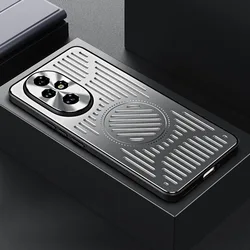 Aluminum Backplane Metal Magnetic Phone Case for Huawei Honor 200 Pro Hollow Cooling Back Cover for Honor200 200Pro Shell Funda