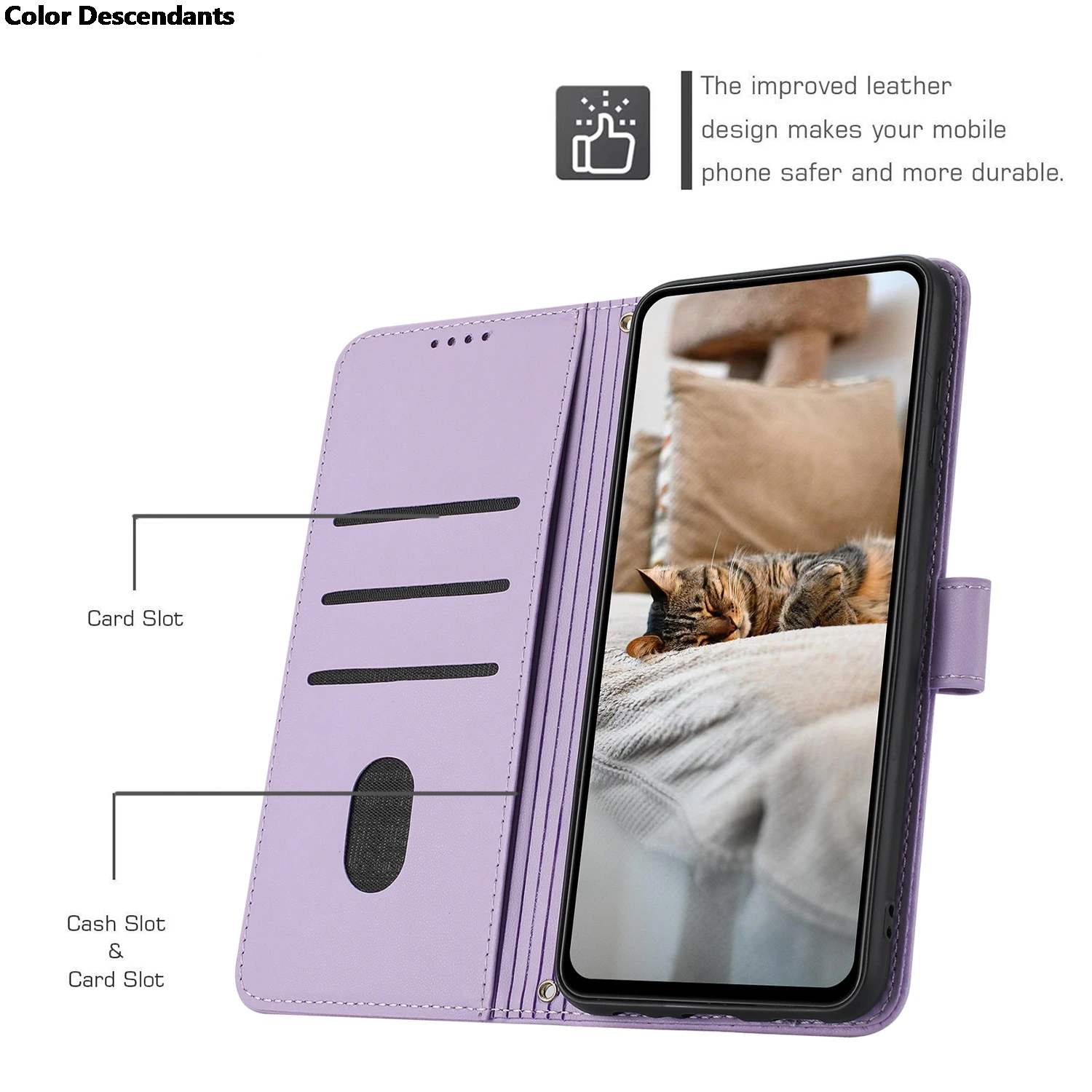 حافظة هاتف جلدية قابلة للطي لهاتف فوجيتسو FCNT راكوراكو F-53E سهام WE2 Plus F-51E F-52E حقيبة غطاء كتف هريرة #5