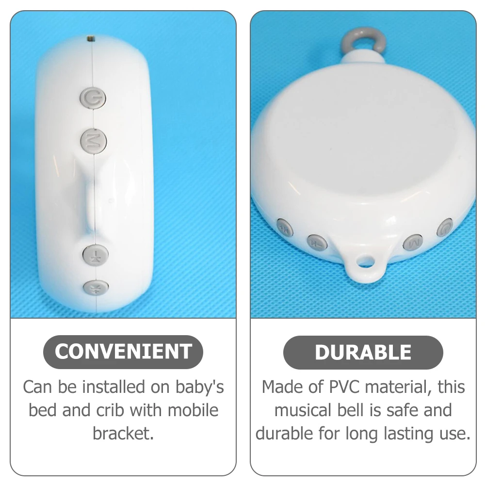 Baby Bed Musical Box with 12 Tunes Electric Crib Mobile Bell for Newborns Soothing Sleep Aid Infant Nighttime Entertainment