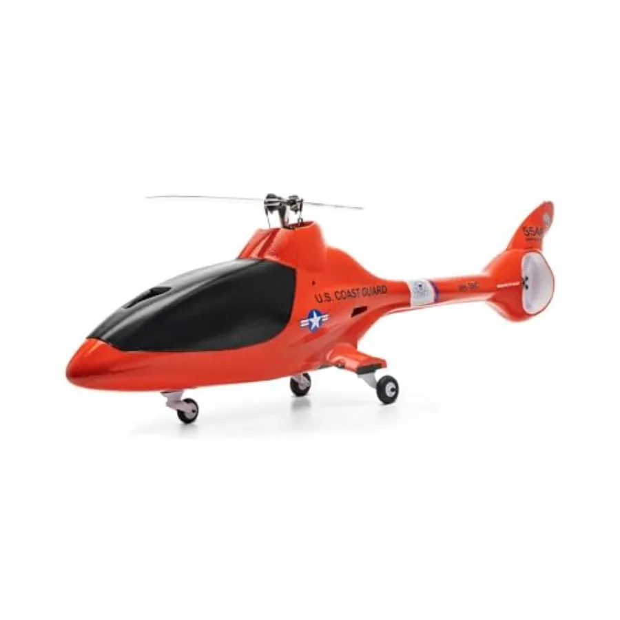 RC Helicopter Eclipse 360 Coast Guard BNF Basic for outdoor flying, durable ABS plastic body, blue-white color scheme, ready-to