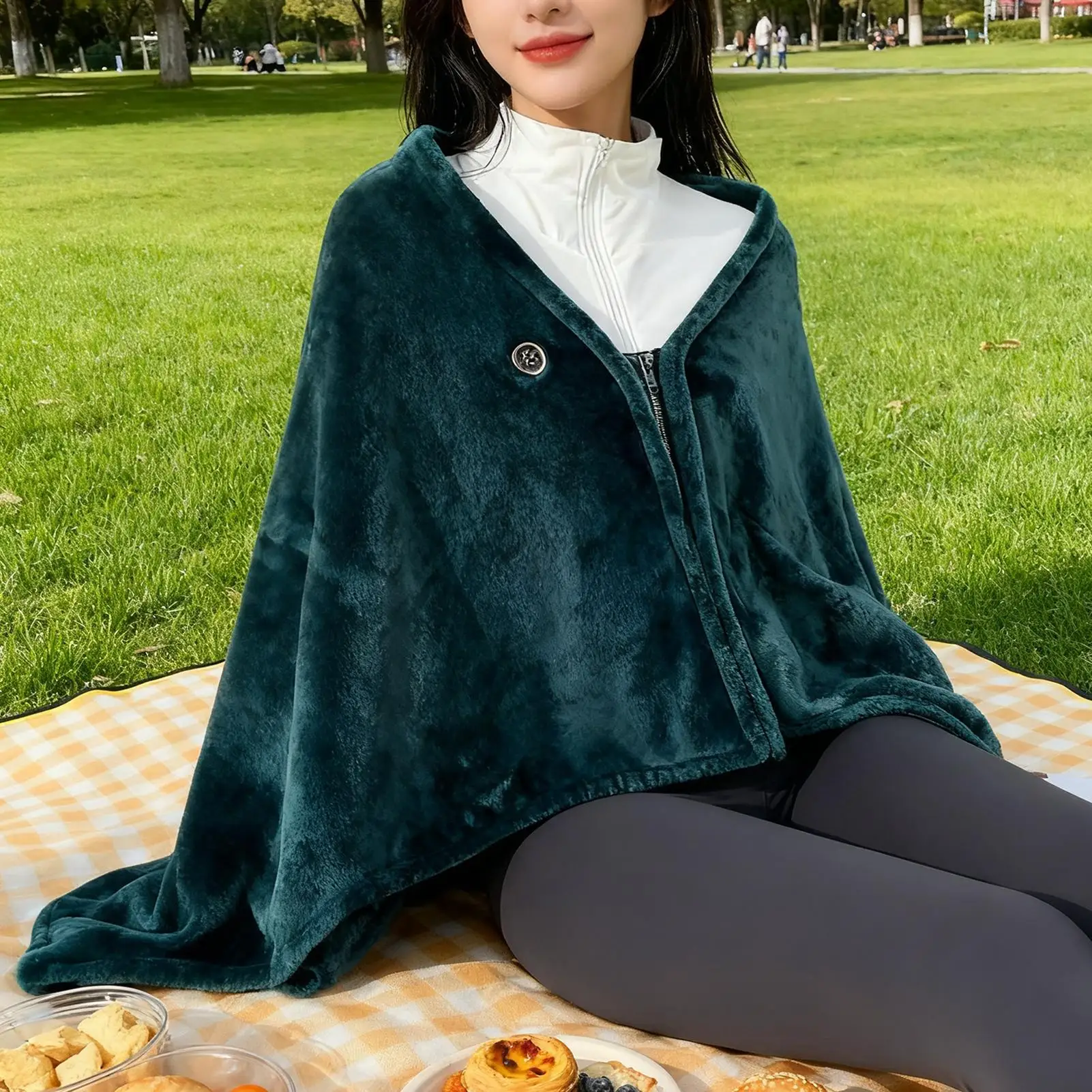 Heated Shawl USB Rechargeable Wearable Electric Shawl Rechargeable Heated Blanket For Room Offices School Travel Camp Picnic - Image 4