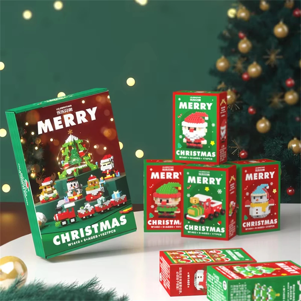 Prezenty Świąteczne Zabawki dla Dzieci Klocki Konstrukcyjne Święty Mikołaj Puzzle DIY Mikro Klocki Choinki Świąteczne Dekoracje z Łosiem Prezent Świąteczny Nowość