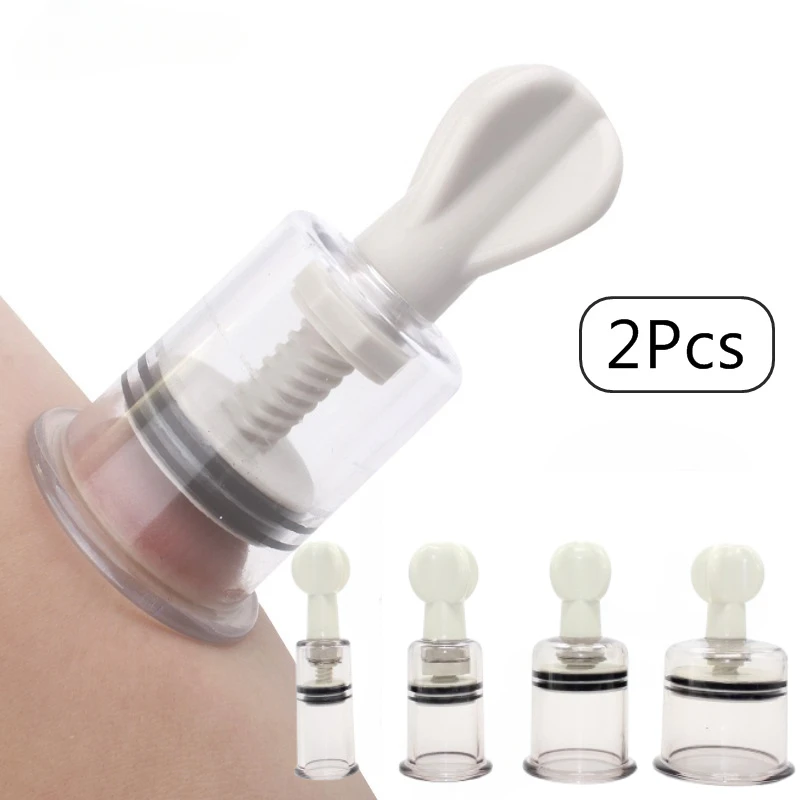 2Pcs Nipple Vacuum Pump Enlarger Breast Nipple Sucker Clitoris Suction Massager Fetish Sex Toys for Women Adults Bdsm Bondage