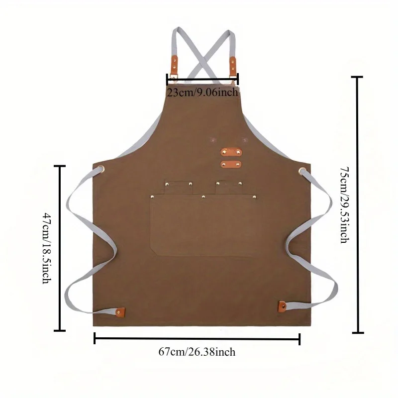 مريلة قماش مقاومة للماء شديدة التحمل للمطبخ والطبخ والخبز والطهاة للجنسين ملابس عمل للبالغين متينة للاستخدام المنزلي والمطعم والمقهى #4
