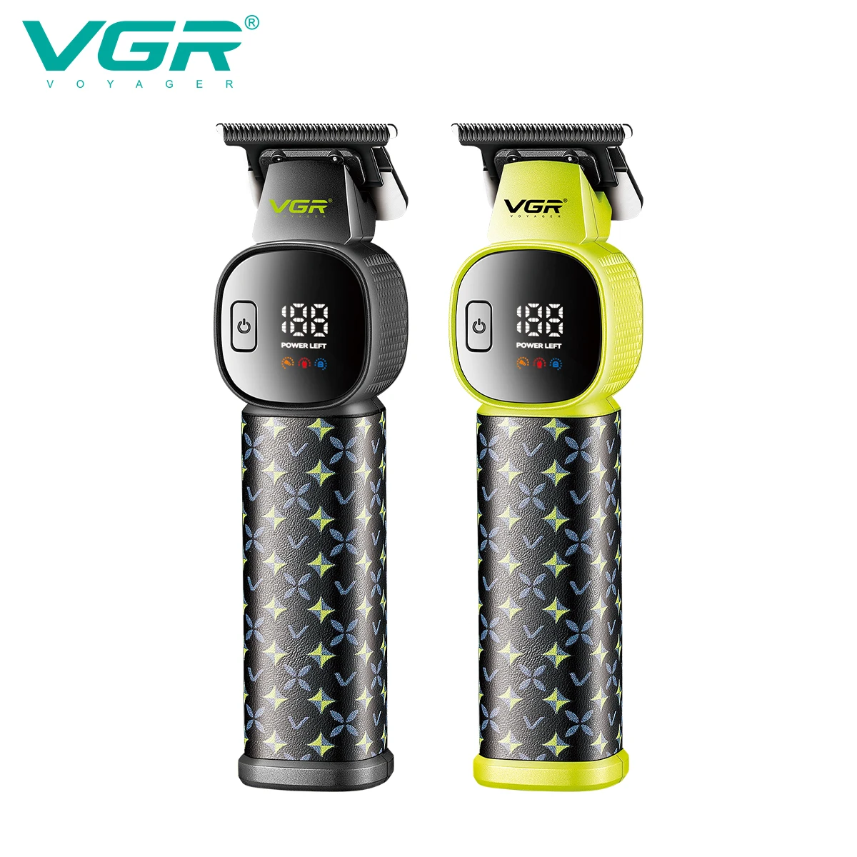 VGR new hair clipper LED intelligent digital USB hair trimmer ceramic stainless steel blade professional electric push  V-185