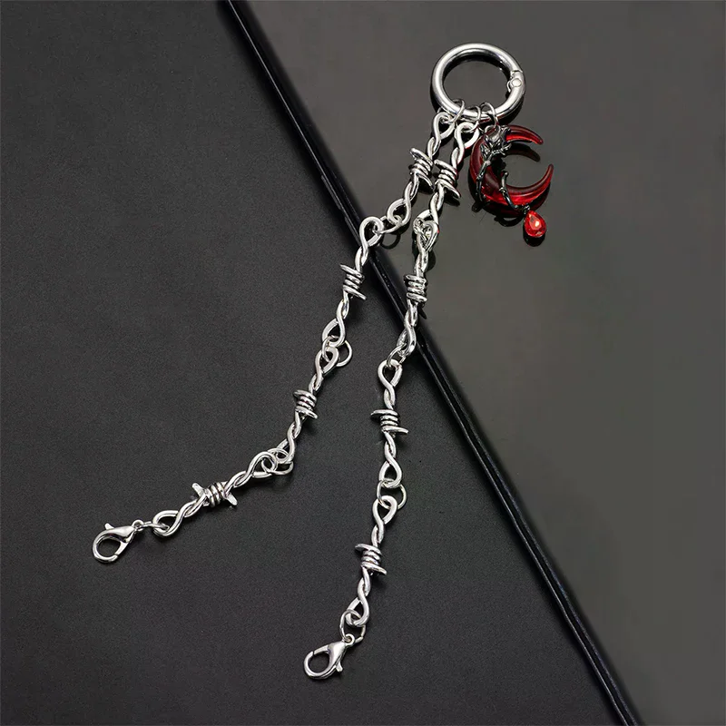 1 قطعة الرجعية القوطية الشرير انفصال مزدوجة شوكة الأحذية ديكور سلسلة سهلة الإصدار مشبك آلية مثالية DIY بها بنفسك الإكسسوارات #4