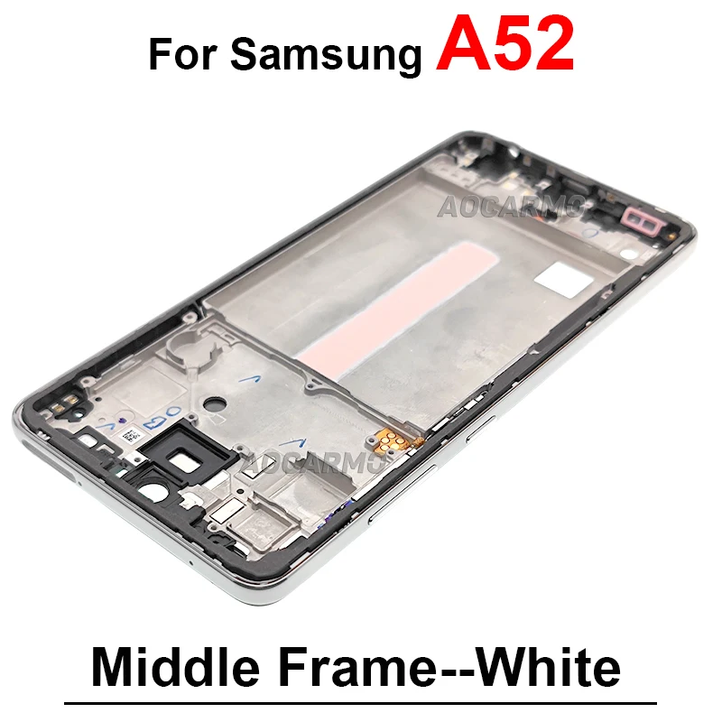 For Samsung Galaxy A52 Black Blue Purple White Middle Frame With Side keys Replacement Parts