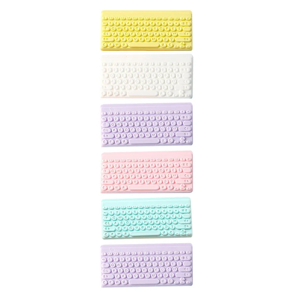 

6Pcs Miniature Keyboard Charms DIY Resin Keychain Jewelry Making Supplies for Handmade Gifts Birthday Christmas Crafts Decor