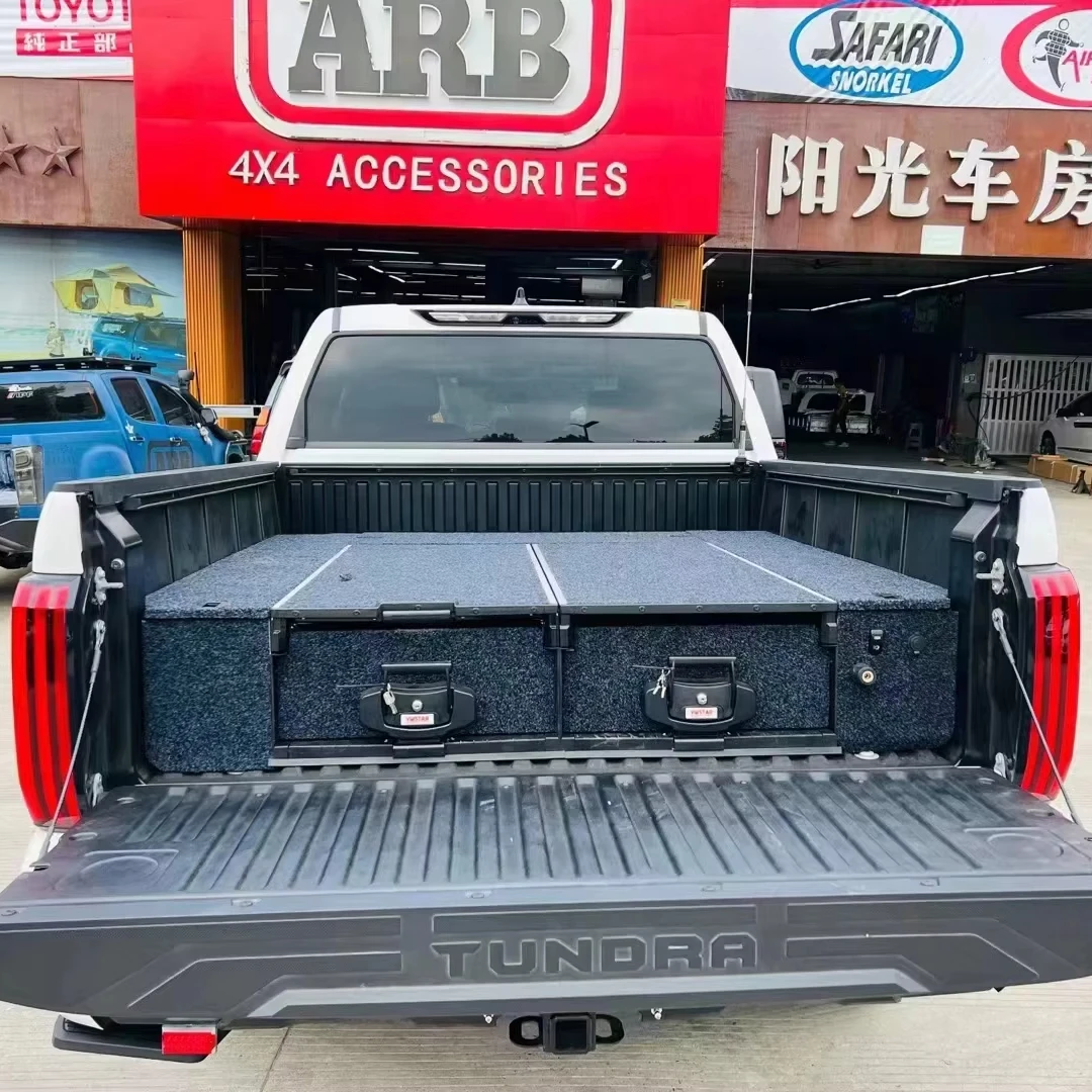 Flying Wing Retractable Folding Roll Up Truck Accessories Drawer System Waterproof Storage Drawer Locking Function For  Tu